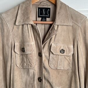 Women’s International Concepts Full Length Leather Jacket. 100% Leather EUC.